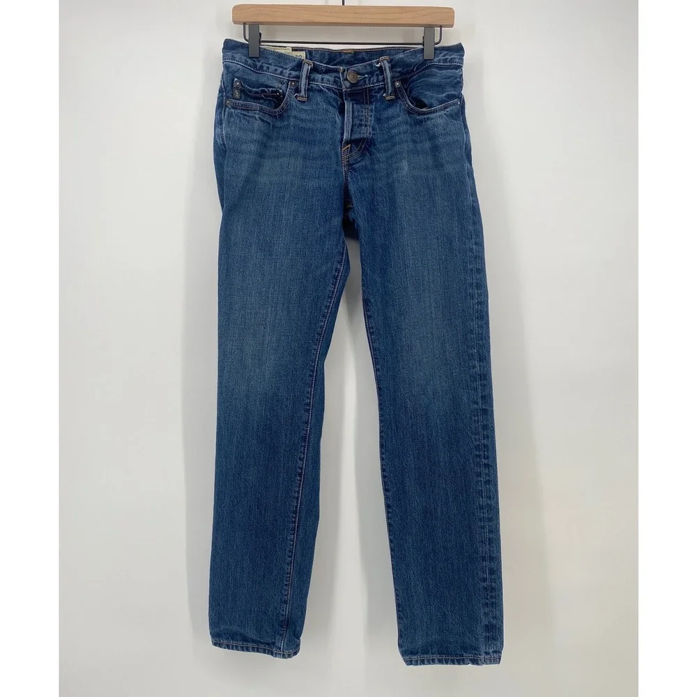 Abercrombie & Fitch Jeans 30x30 Blue Button Fly Straight Leg Denim Excellent